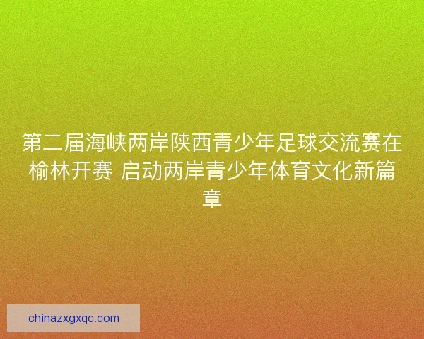 第二届海峡两岸陕西青少年足球交流赛在榆林开赛 启动两岸青少年体育文化新篇章